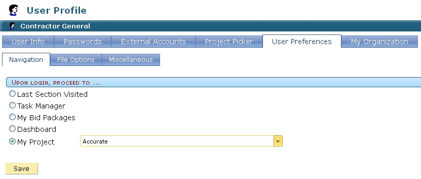 NavOptionsuponLogin